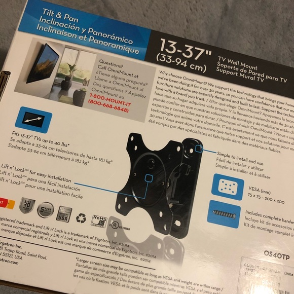 NWT🏷 BRAND NEW TV MOUNT 🖥 NEVER TAKEN OUT OF BOX - Picture 6 of 8